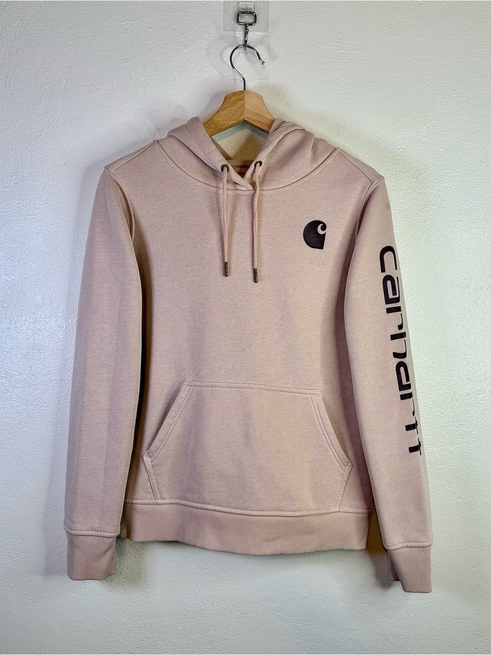 Carhartt Relaxed Fit Hooded Sweatshirt Light Pink Size XS